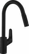 Смеситель для кухни Hansgrohe Focus M41 240 2jet выдвижная лейка однорычажный черный матовый 31815670