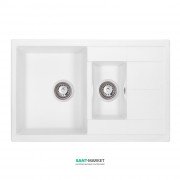 Мийка для кухні Granado Leon врізна 76,5х49 см нанограніт white 1005