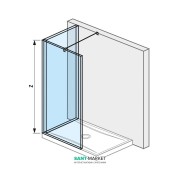 Стінка душова Jika Cubito Pure L-образна сріблястий профіль прозоре скло H2694240026681