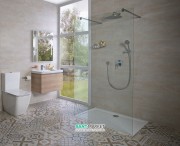 Стінка душова Jika Cubito Pure Perla Glass 140 см прозоре скло H2674220026681