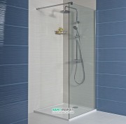 Стінка душова Jika Cubito Pure Perla Glass 68 см сріблястий профіль прозоре скло H2674290026681