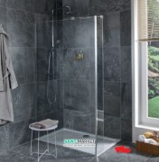 Стінка душова Jika Cubito Pure Perla Glass 69.7 см сріблястий профіль прозоре скло H2684210026681