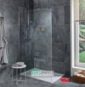 Стінка душова Jika Cubito Pure Perla Glass 100 см сріблястий профіль прозоре скло H2694280026681