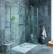 Стенки душевые Jika Cubito Pure Perla Glass серебристый профиль прозрачное стекло H2684270026681