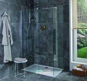 Стінки душові Jika Cubito Pure Perla Glass сріблястий профіль прозоре скло H2684230026681