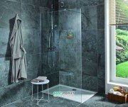 Стінка душова Jika Cubito Pure Perla Glass 140 см сріблястий профіль прозоре скло H2674250026681