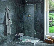 Стінка душова Jika Cubito Pure Perla Glass 120 см сріблястий профіль прозоре скло H2674260026681