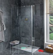 Стінка душова Jika Cubito Pure Perla Glass 79.7 см сріблястий профіль прозоре скло H2684220026681