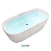 Ванна акриловая Volle 170х80 прямоугольная с сифоном click-clack белый матовый 12-22-808M