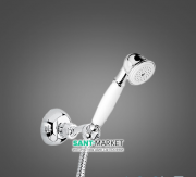 Душовий набір з настінним тримачем Emmevi Deco-Tiffany білий BIO110