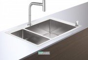 Мийка для кухні Hansgrohe C71 C71-F655-09 з одноважільним кухонним змішувачем і системою зливу з ручним керуванням сталь 43206800