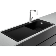 Мойка для кухни Hansgrohe C51 C51-F450-03 с однорычажным смесителем и системой слива с автоматическим управлением графит 43214000