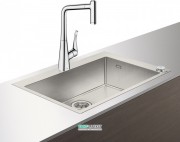 Мийка для кухні Hansgrohe C71 C71-F660-03 з одноважільним кухонним змішувачем і системою зливу з автоматичним управлінням хром 43209000