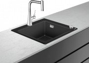 Мойка для кухни Hansgrohe C51 C51-F450-01 с однорычажным смесителем и системой слива с автоматическим управлением графит 43212000