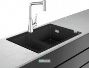 Мийка для кухні Hansgrohe C51 C51-F635-04 з одноважільним змішувачем і системою зливу з автоматичним управлінням графіт 43215000