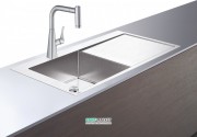 Мойка для кухни Hansgrohe C71 C71-F450-11 с однорычажным смесителем и системой слива с автоматическим управлением сталь 43229800