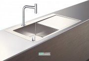 Мийка для кухні Hansgrohe C71 C71-F450-12 з одноважільним змішувачем і системою зливу з ручним керуванням хром 43230000