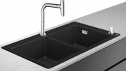 Мойка для кухни Hansgrohe C51 C51-F770-10 с однорычажным смесителем и сливом-переливом с ручным управлением графит 43221000