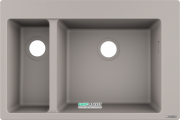 Мийка для кухні вбудована Hansgrohe S51 S510-F635 SilicaTec сірий бетон 43315380