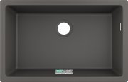 Мойка для кухни монтаж под столешницу Hansgrohe S51 S510-U660 SilicaTec серый камень 43432290