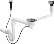 Сифон для гранитных раковин с автоматическим комплектом слив-перелив Hansgrohe D16-11 белый/хром 43937000