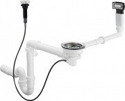 Сифон для гранитных раковин с автоматическим комплектом слив-перелив Hansgrohe D16-11 белый/хром 43937000