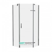 Душова кабіна Eger Stefani 100x100 см профіль хром скло прозоре 599-535 (100) / 1