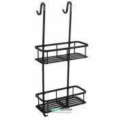 Поличка для ванної навісна подвійна Eger метал чорний 555-37black