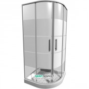 Душевая кабина Jika Lyra Plus 90х90 см белый профиль полосатое стекло H2533820006651