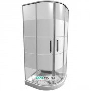 Душевая кабина Jika Lyra Plus 90х90 см белый профиль полосатое стекло H2533820006651