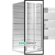 Дверь душевая Jika Lyra Plus 80 см белый профиль полосатое стекло H2553810006651