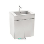 Тумба подвесная с раковиной для ванной Jika Cube 55х43 см белый H4536111763001