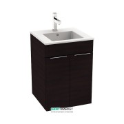 Тумба подвесная с раковиной для ванной Jika Cube 45х43 см тёмный дуб H4536211763021