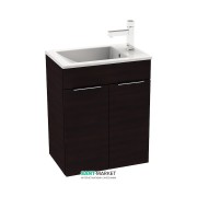 Тумба подвесная с раковиной для ванной Jika Cube 50х34 см тёмный дуб H4536411763021