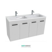 Тумба з подвійною раковиною для ванної Jika Cube 120х43 см білий H4536611763001
