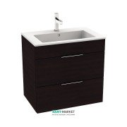 Тумба підвісна з раковиною для ванної Jika Cube 65х43 см темний дуб H4536021763021
