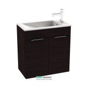 Тумба подвесная с раковиной для ванной Jika Cube 60х34 см тёмный дуб H4536311763021