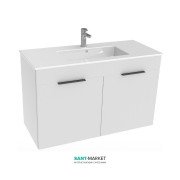 Тумба підвісна з раковиною для ванної Jika Cube 100х43 см білий H4536511763001