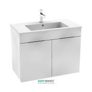 Тумба підвісна з раковиною для ванної Jika Cube 80х43 см білий H4537521763001