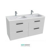 Тумба з подвійною раковиною для ванної Jika Cube 120х43 см білий H4536621763001