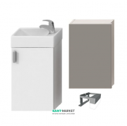 Тумба підвісна з раковиною Jika Petit дзеркальним шафою і підсвічуванням білий H4535121753001