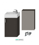 Тумба підвісна з раковиною Jika Petit дзеркальним шафою і підсвічуванням сірий H4535121753011