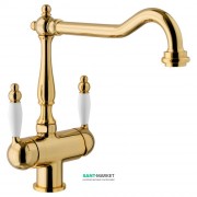Смеситель для кухни Franke Byblos двухрычажный для водопроводной и фильтрованной воды латунь золото 115.0370.685