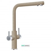 Смеситель для кухни Franke Neptune Clear Water двухрычажный для водопроводной и фильтрованной воды латунь хром/миндаль 115.0370.698