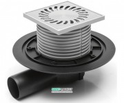 Сливной трап для балконов и террас МСН боковой сток с решеткой 381A