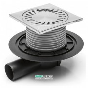 Сливной трап для балконов и террас МСН боковой сток с решеткой 381E