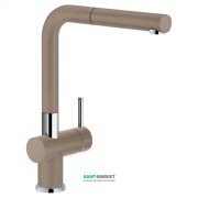 Смеситель для кухни Franke Active Plus Doc однорычажный с выносным изливом латунь покрытие Fragranite хром/миндаль 115.0373.885