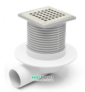 Зливний трап з гідрозатворів MCH з горизонтальним випуском DN 50 білий G 411 L