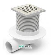 Зливний трап з гідрозатворів MCH з горизонтальним випуском DN 50 білий G 411 L