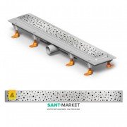 Желоб водосточный МСН 350 мм с горизонтальным фланцем и матовой решеткой Капли CH 350 DN 1